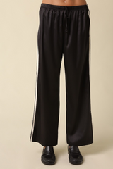 Black Marge Satin Track Pant Pant