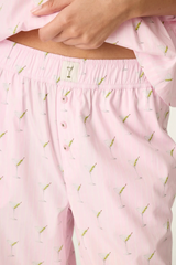 Misty Rose Afterparty Poplin Stripe & Martini Print Pajama Pants Pajama Pants