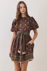 Light Gray The Charming Border Dress Mini Dress