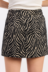 Dark Slate Gray Bad Reptation Zebra Jacquard Mini Skirt Mini Skirt