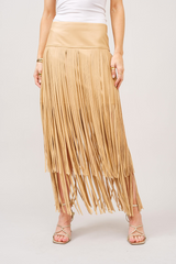 Light Gray The Fringe Factor Maxi Skirt Maxi Skirt