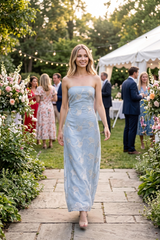 Gray Embellished Muse Tube Maxi Dress