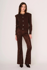 Black Floriana Pant in Classic Leopard Pant