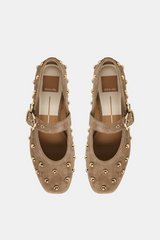 Lavender Mikel Stud Ballet Flat | Olive Suede flats