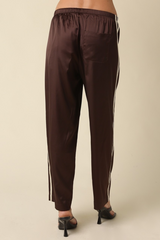 Black Marge Satin Track Pant Pant