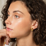 Black 18k Gold Looped Duo Studs Earrings