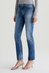 Light Gray Mari Mid-Rise Slim Straight | 15 Years Shoreline Jeans