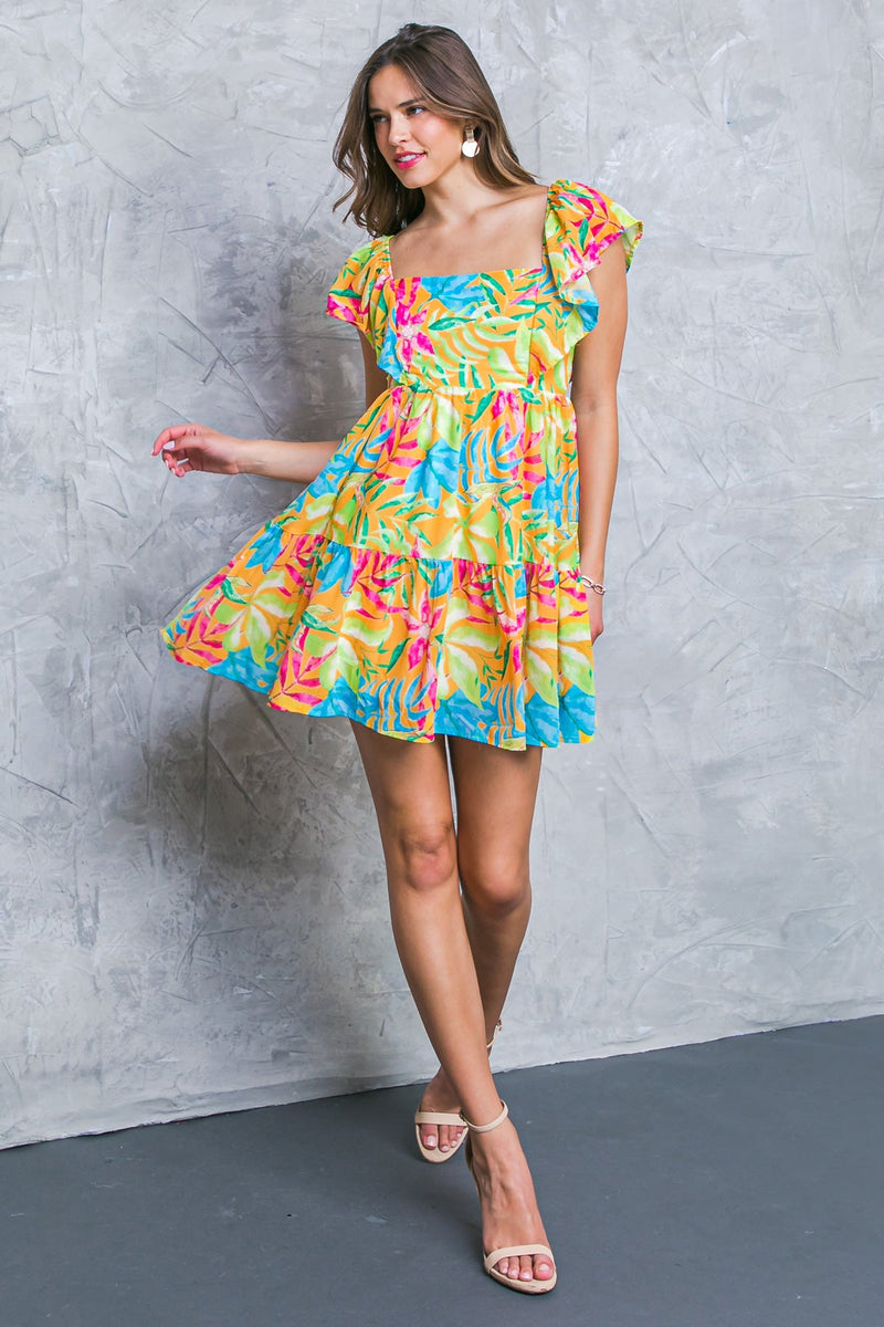 Gray Shining Sands Woven Mini Dress Mini Dress
