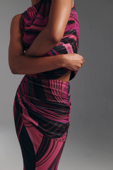 Dim Gray Cinda Skirt in Pink/Multi Maxi Skirt