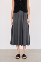 Lavender Flare Jersey Long Skirt Midi Skirt