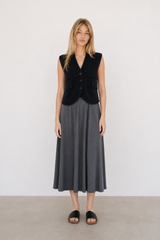 Lavender Flare Jersey Long Skirt Midi Skirt