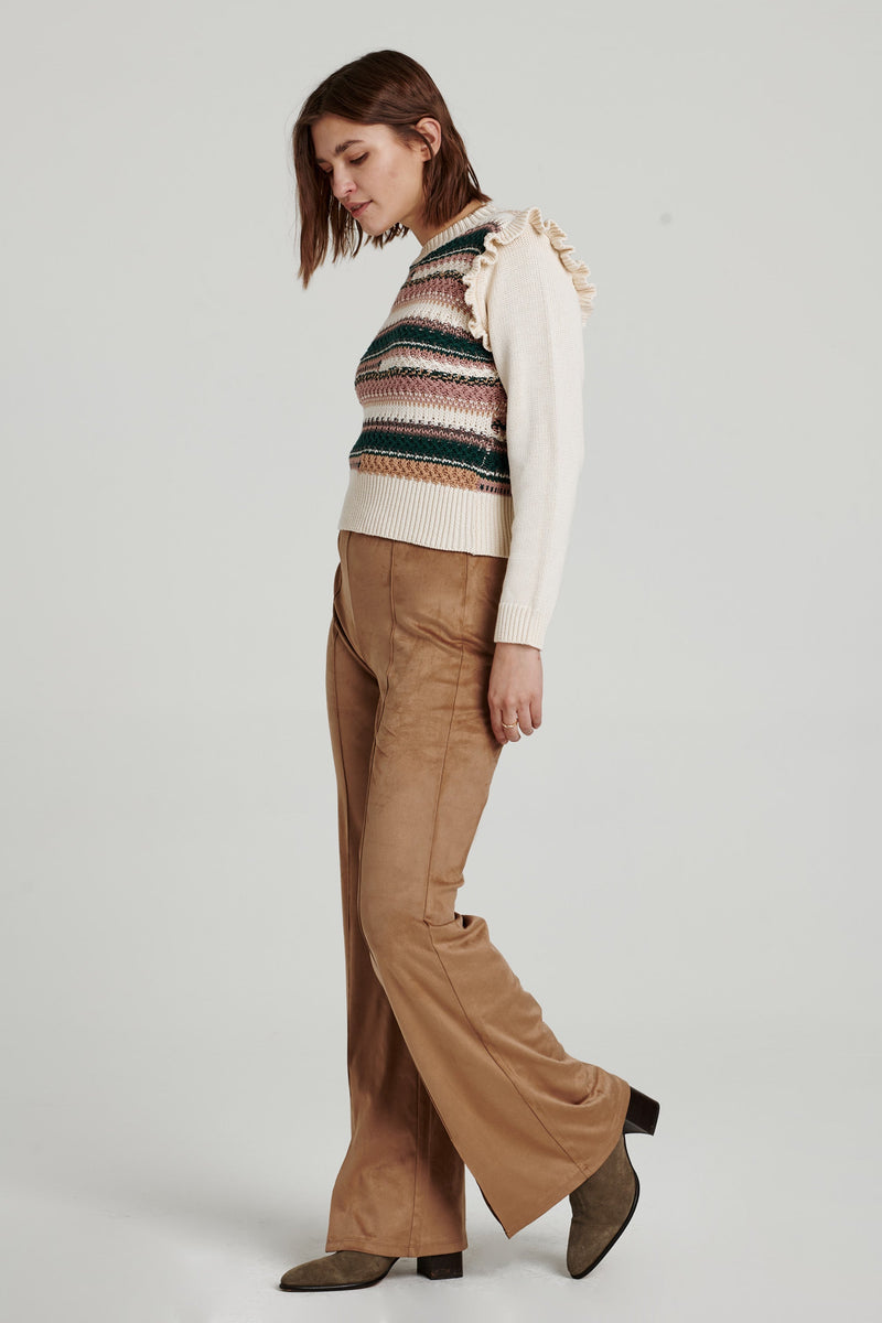 Light Gray Fallon Suede Pant Pant