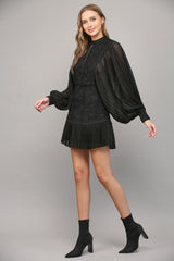 Dark Gray Victoria Lace Mini Dress Mini Dress