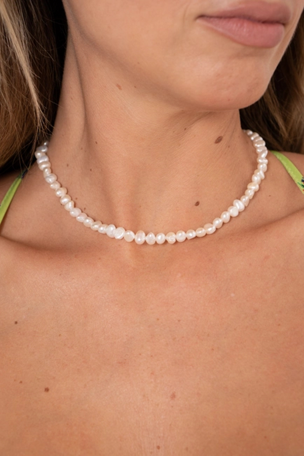 Dark Salmon Fresh Water Pearl Necklace Necklace