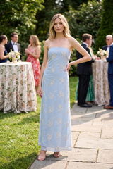Light Gray Embellished Muse Tube Maxi Dress