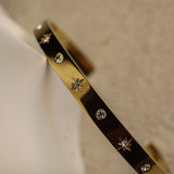 Rosy Brown Aneta Gold Cuff Bracelet with Star Crystals Bracelet