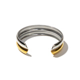 White Smoke Waterproof Twin Two -Tone Cuff Bracelet