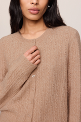 Rosy Brown Medina Cable Cardigan Cardigan