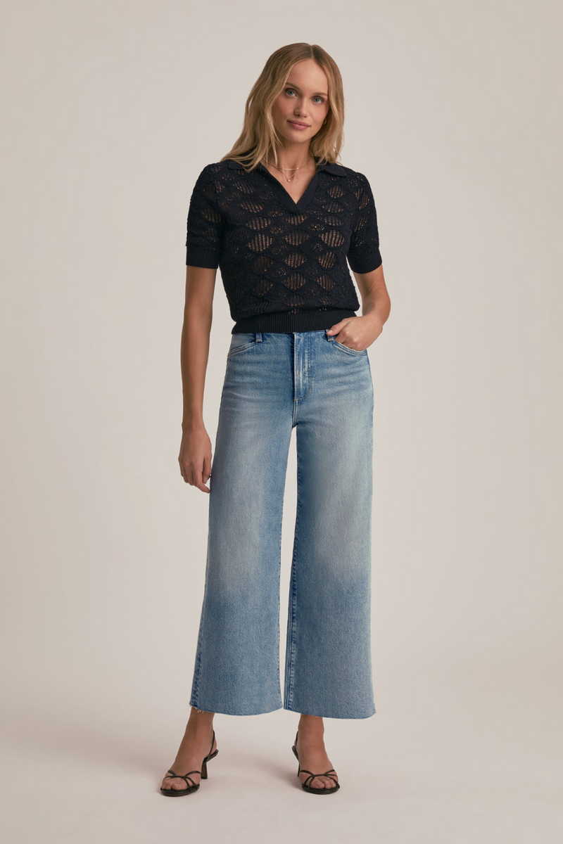 Gray The Mischa Super High Rise Wide Leg Crop | Santa Barbara Jeans