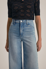 Dark Slate Gray The Mischa Super High Rise Wide Leg Crop | Santa Barbara Jeans
