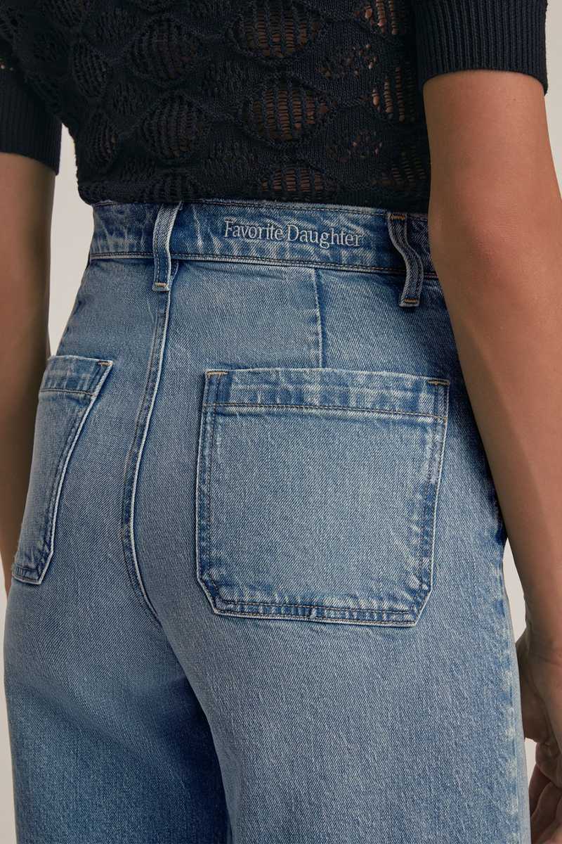 Dark Slate Gray The Mischa Super High Rise Wide Leg Crop | Santa Barbara Jeans