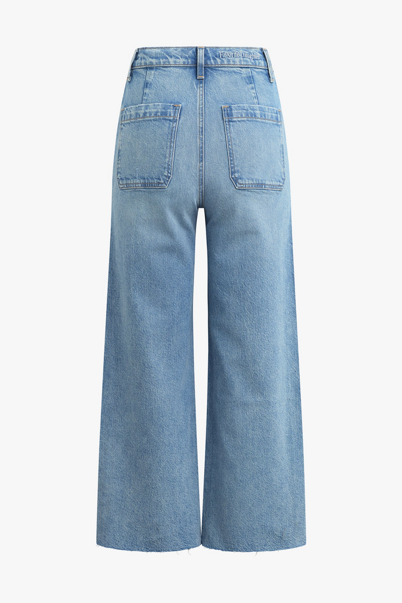 Slate Gray The Mischa Super High Rise Wide Leg Crop | Santa Barbara Jeans