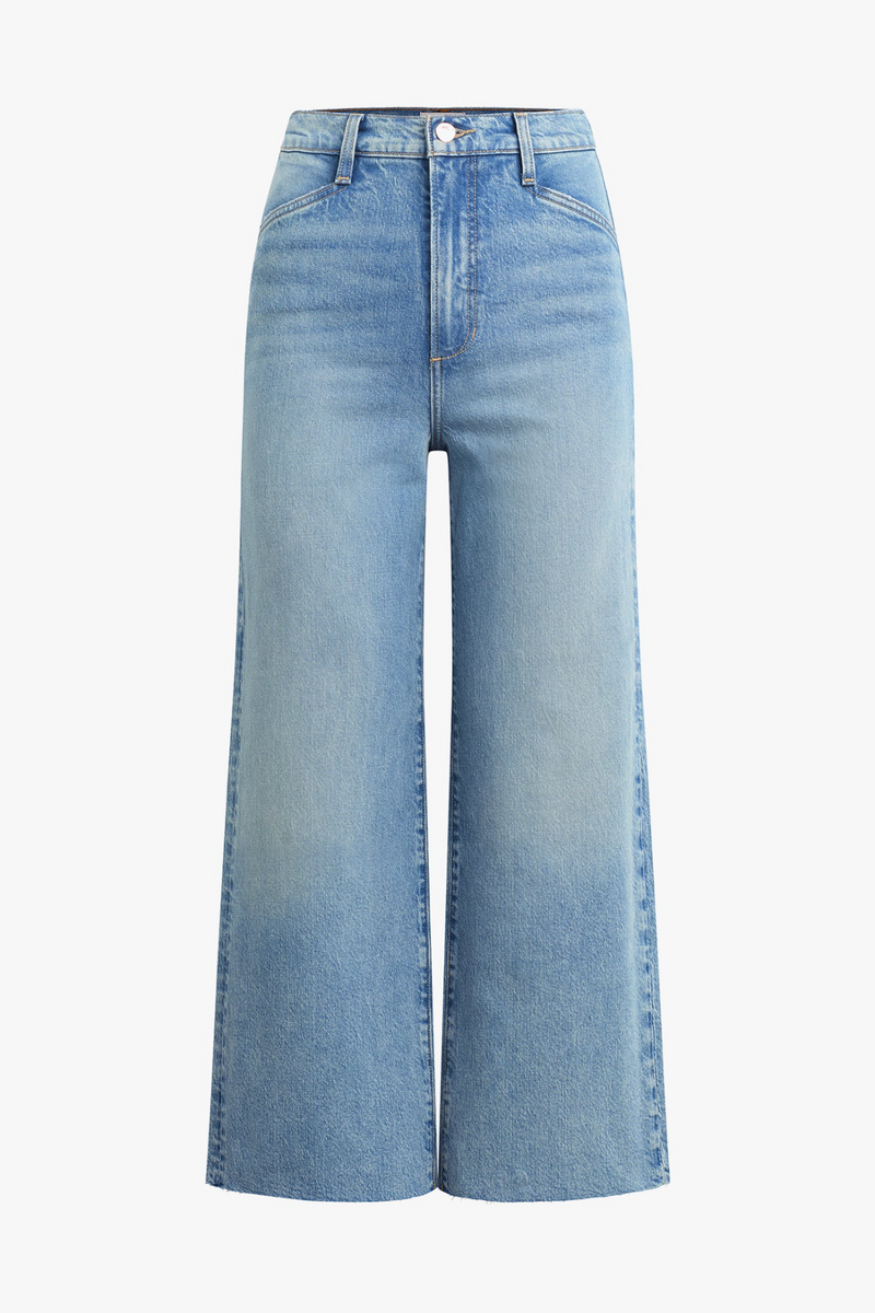 Slate Gray The Mischa Super High Rise Wide Leg Crop | Santa Barbara Jeans