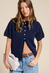 Light Gray Wren Short Sleeve Cardigan Cardigan