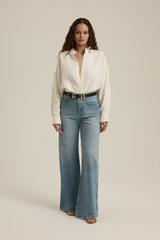 Gray Ex-Boyfriend Shirt in Emerald Stripe Shirt