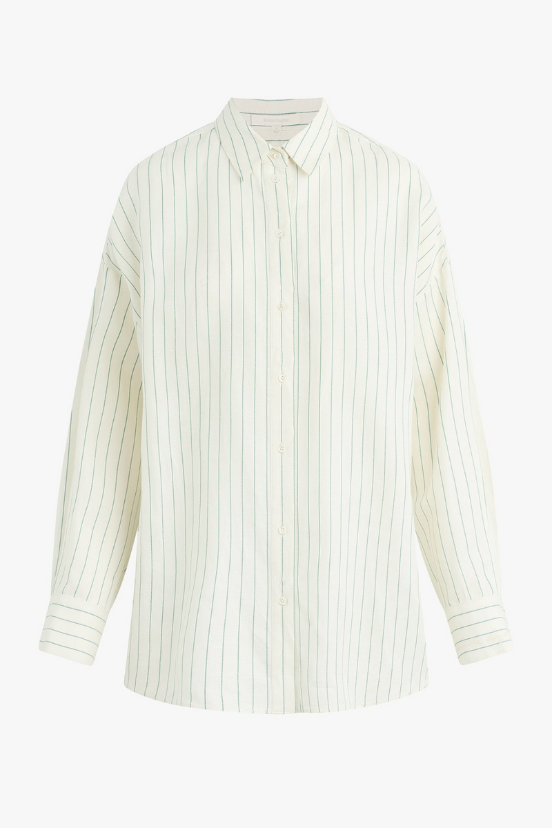 White Smoke Ex-Boyfriend Shirt in Emerald Stripe Shirt