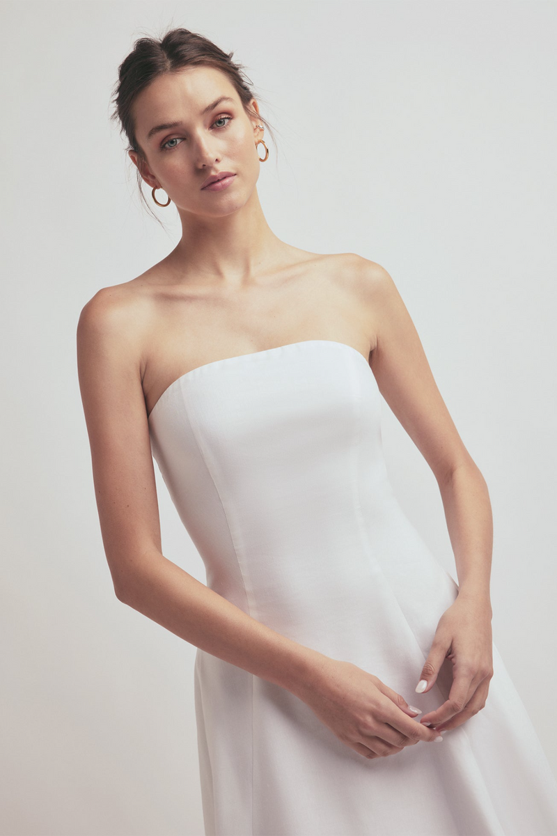 Light Gray The Favorite Linen Dress Midi Dress
