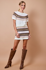 Tan Love At First Knit Jacquard Sweater Sweater
