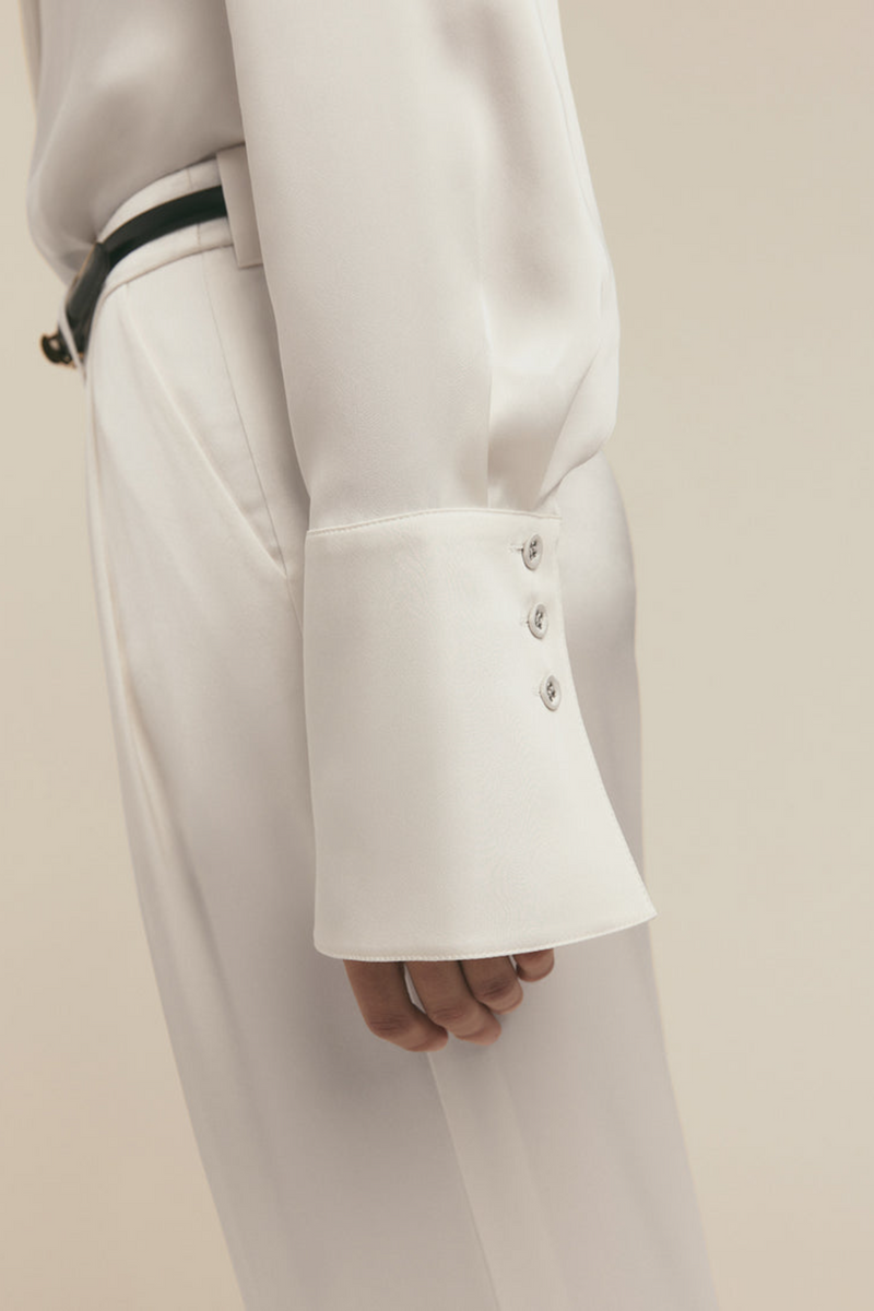 lily white clothing tops Favorite Daughter The Lily Top With Pointed Lapel Collar In Ivory, Size L