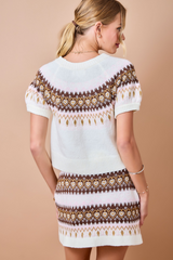 Tan Love At First Knit Jacquard Sweater Sweater