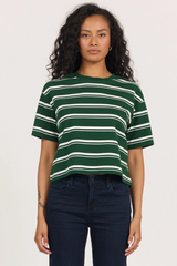Maddox Crew Neck Tee in Pine Stripe