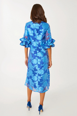 Lavender Browyn Dress Blue Tea Rose Organza Midi Dress