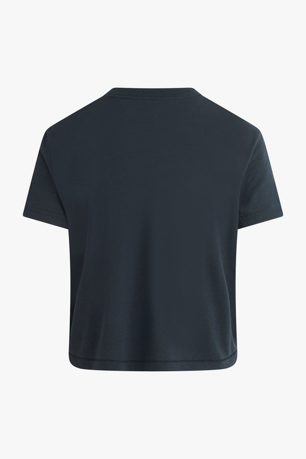 The Cropped Collegiate Tee | Navy