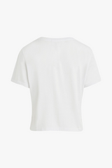 White Smoke The Cropped Collegiate Tee | White Rouge T Shirt