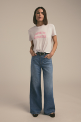 Dark Gray The Cropped Collegiate Tee | White Rouge T Shirt