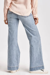 Light Gray Fiona Mid Rise Wide Leg Jean - Montilla Jeans