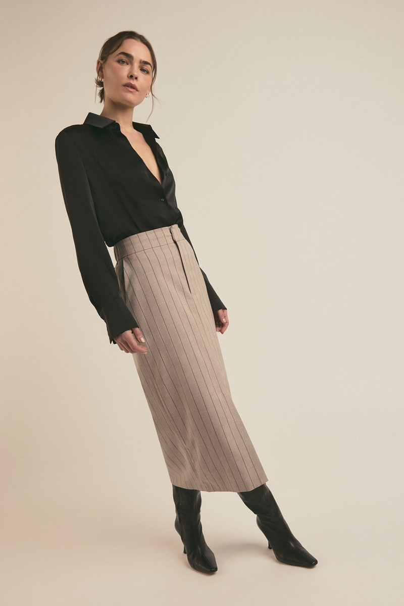 Light Gray The Meyer Skirt Midi Skirt