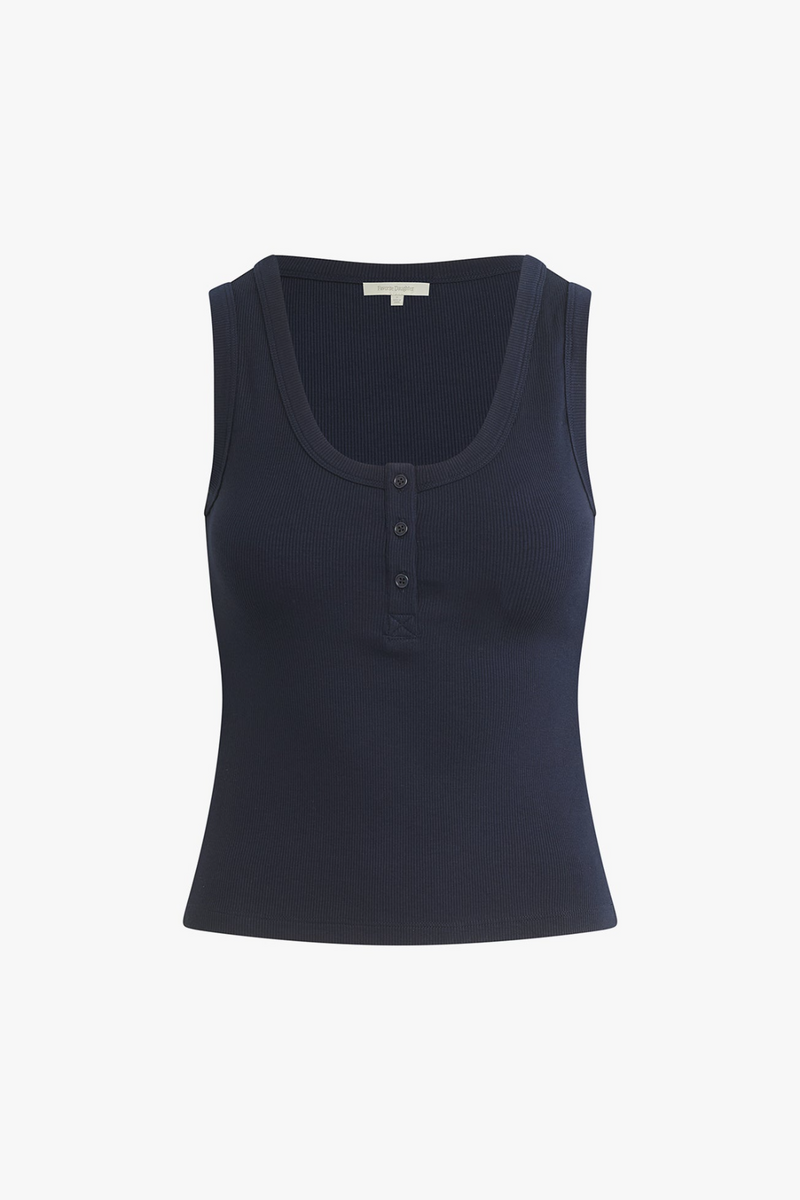 Ribbed Henley Tank