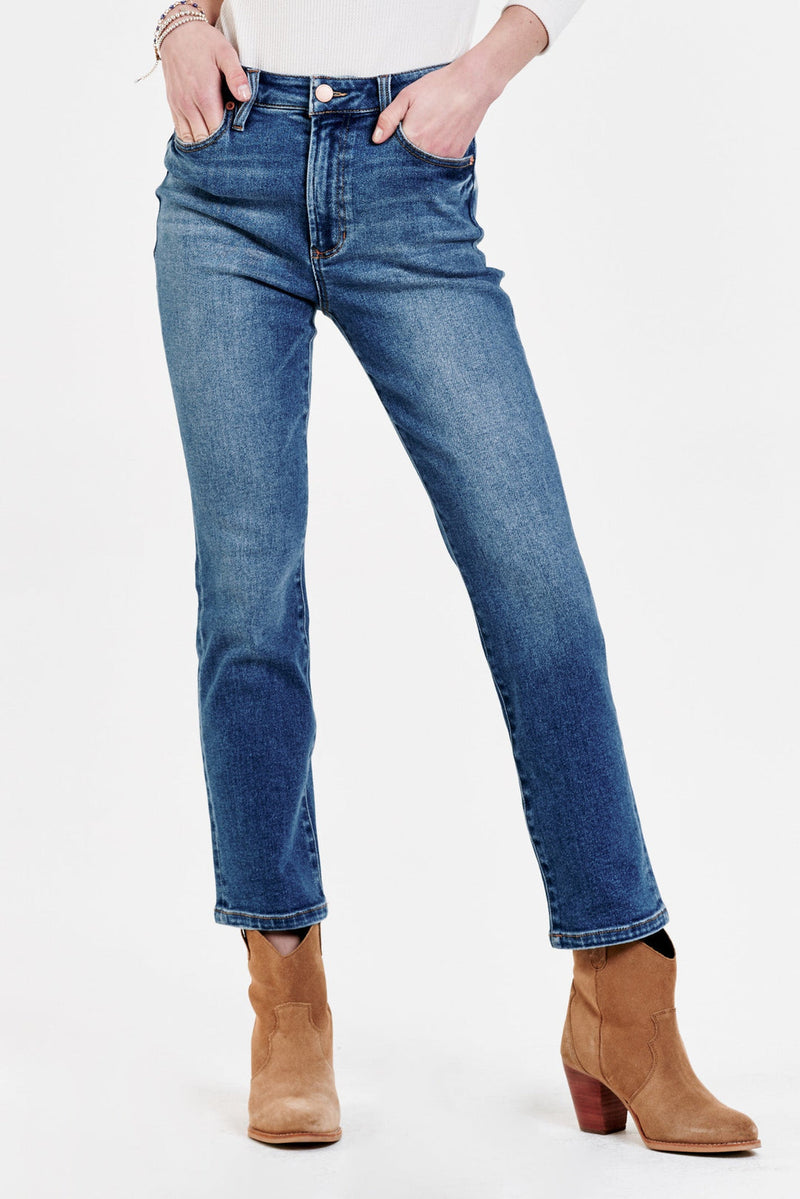 Dark Slate Blue Frankie Super High Rise Cropped Jeans Jeans