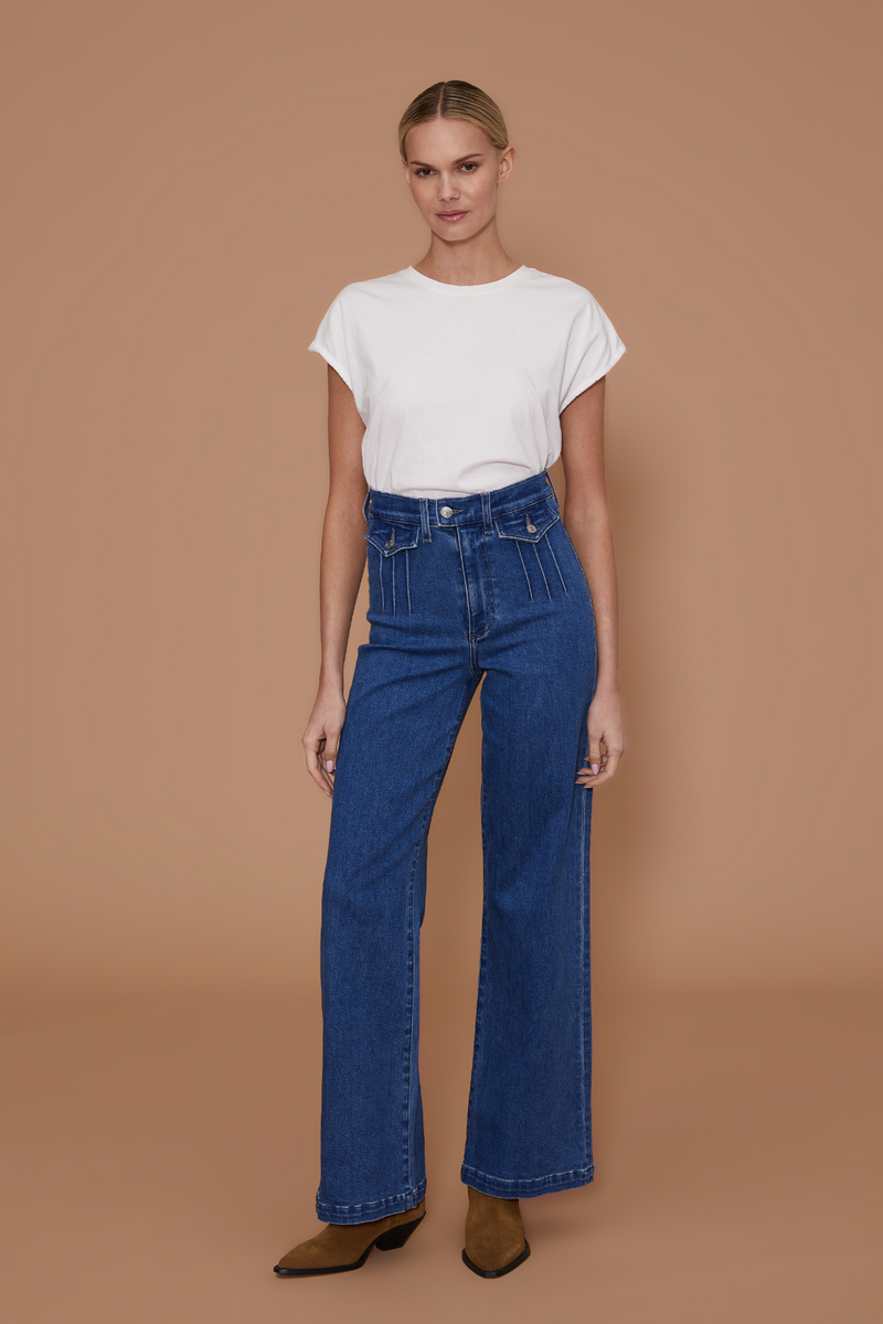 Rosy Brown Stardust High Rise Trouser - Cece Jeans