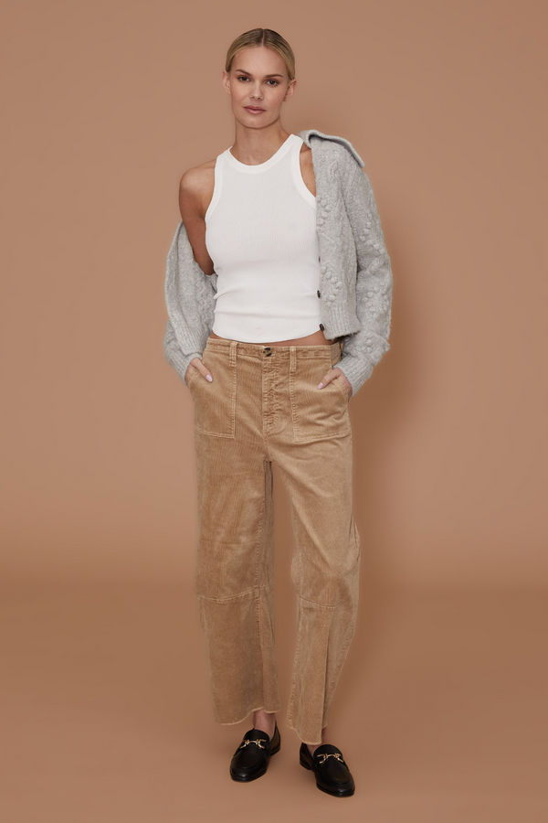 Rosy Brown Utility Soft Barrel Trouser Pant