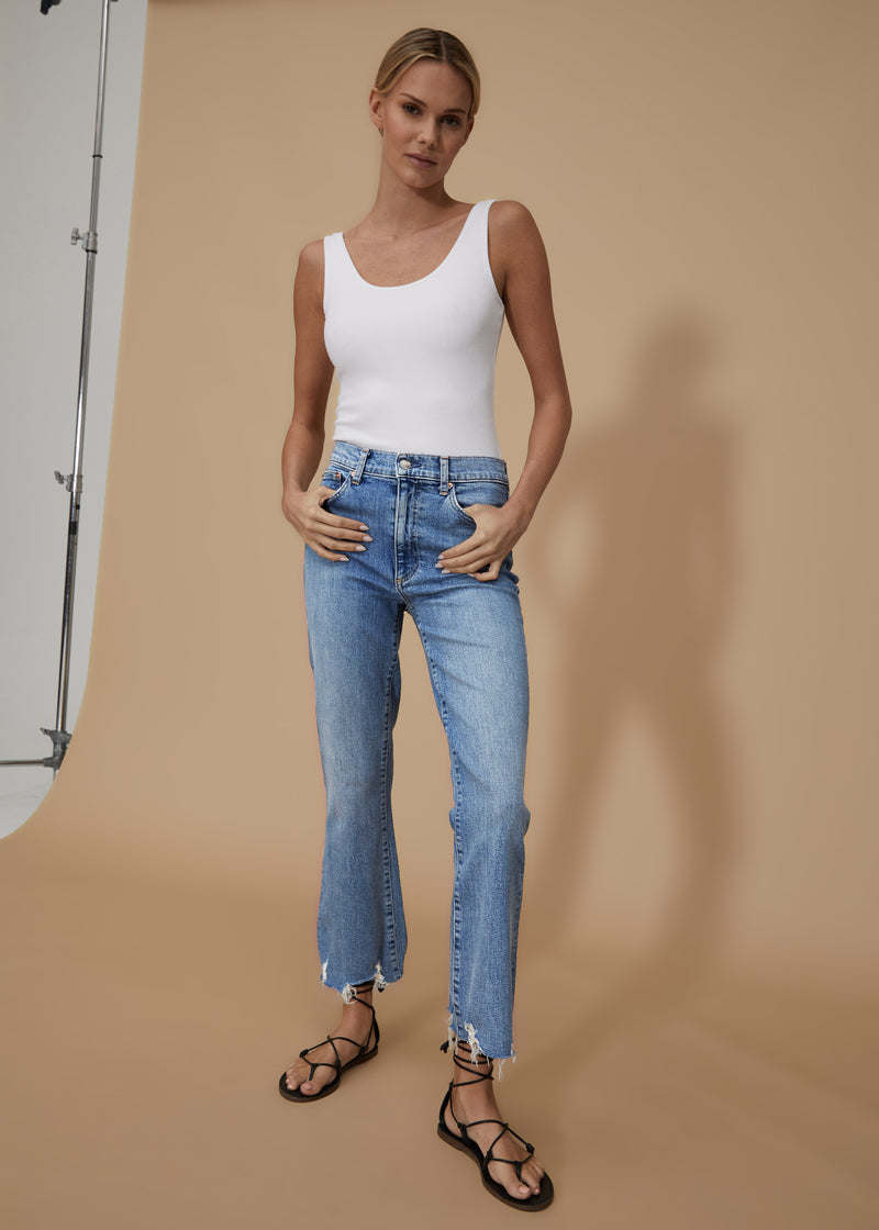 Rosy Brown Bella Crop Flare - Beach House Jeans