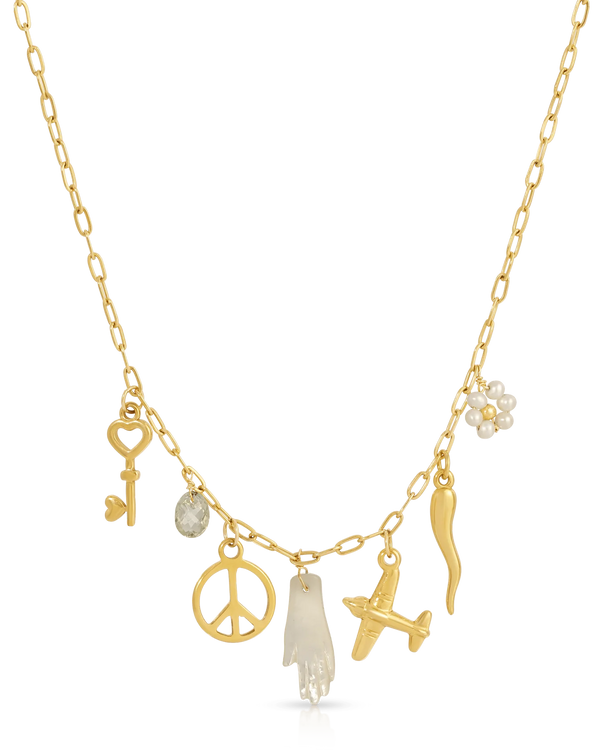 Tan Goals Charm Necklace Necklace