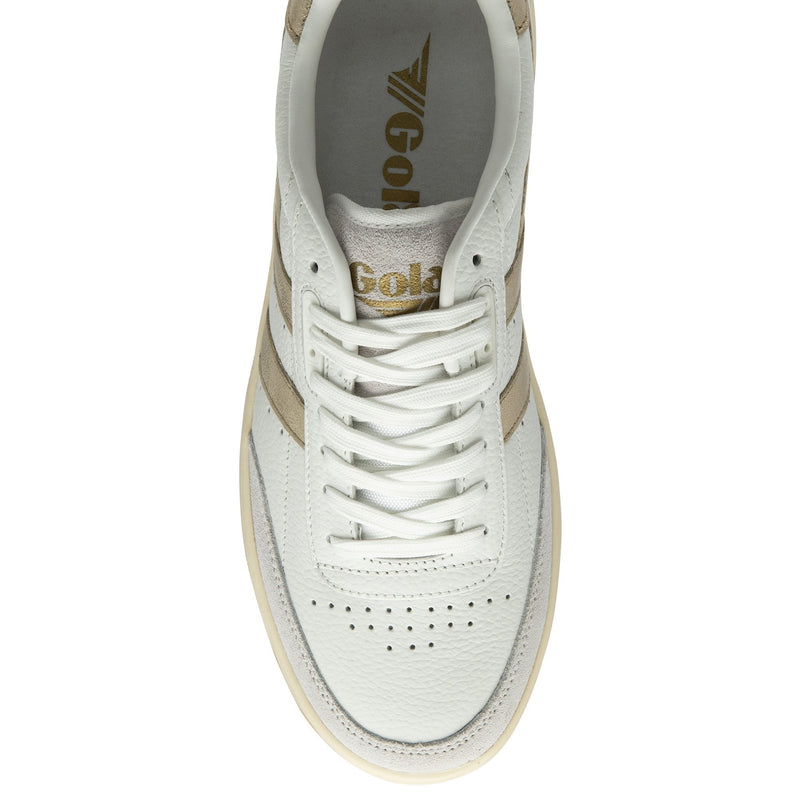 Light Gray Falcon Mirror Sneakers | White/Gold Sneaker