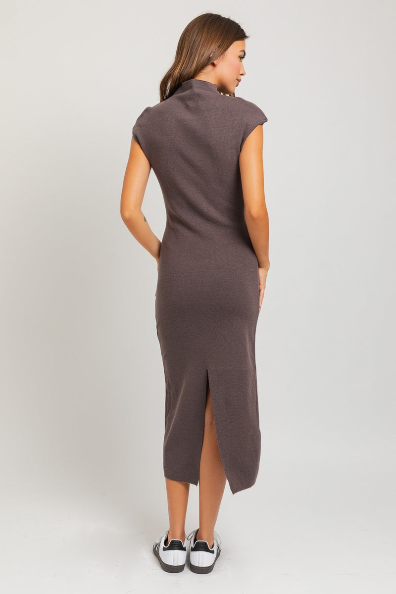 Light Gray Cozy Contour Midi Dress Dress