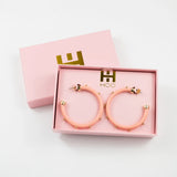 Misty Rose Original Hoo Hoops with Gold Studs Earring